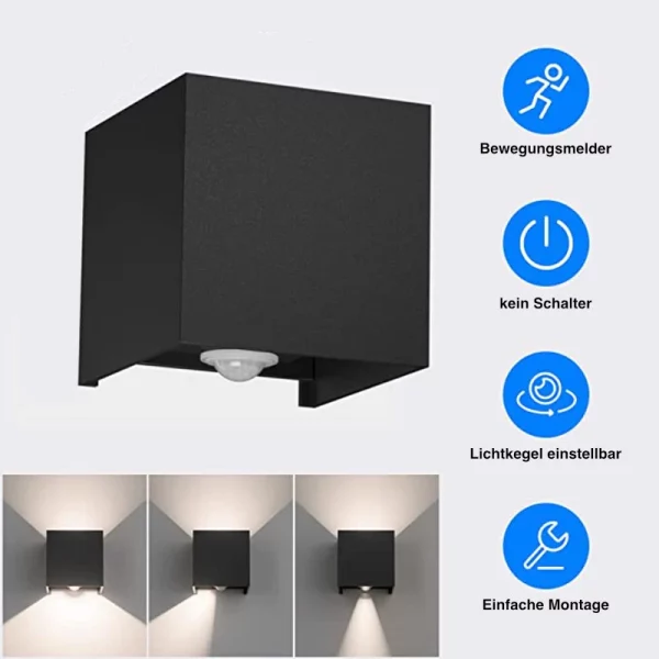 Klighten 12 Watt LED Außenlampe mit Bewegungsmelder | Produkteigenschaften